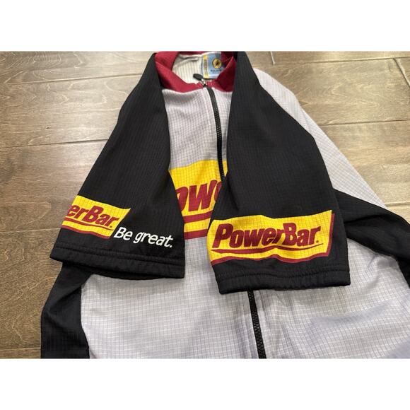 Sqaudra Cycling Jersey Mens Gray Power Bar Full Zip Size M MEDIUM Made In USA - Picture 4 of 11